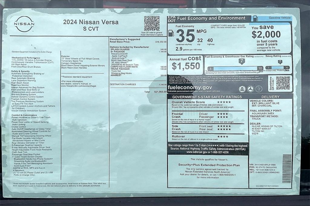 2024 Nissan Versa 1.6 S - Photo 16