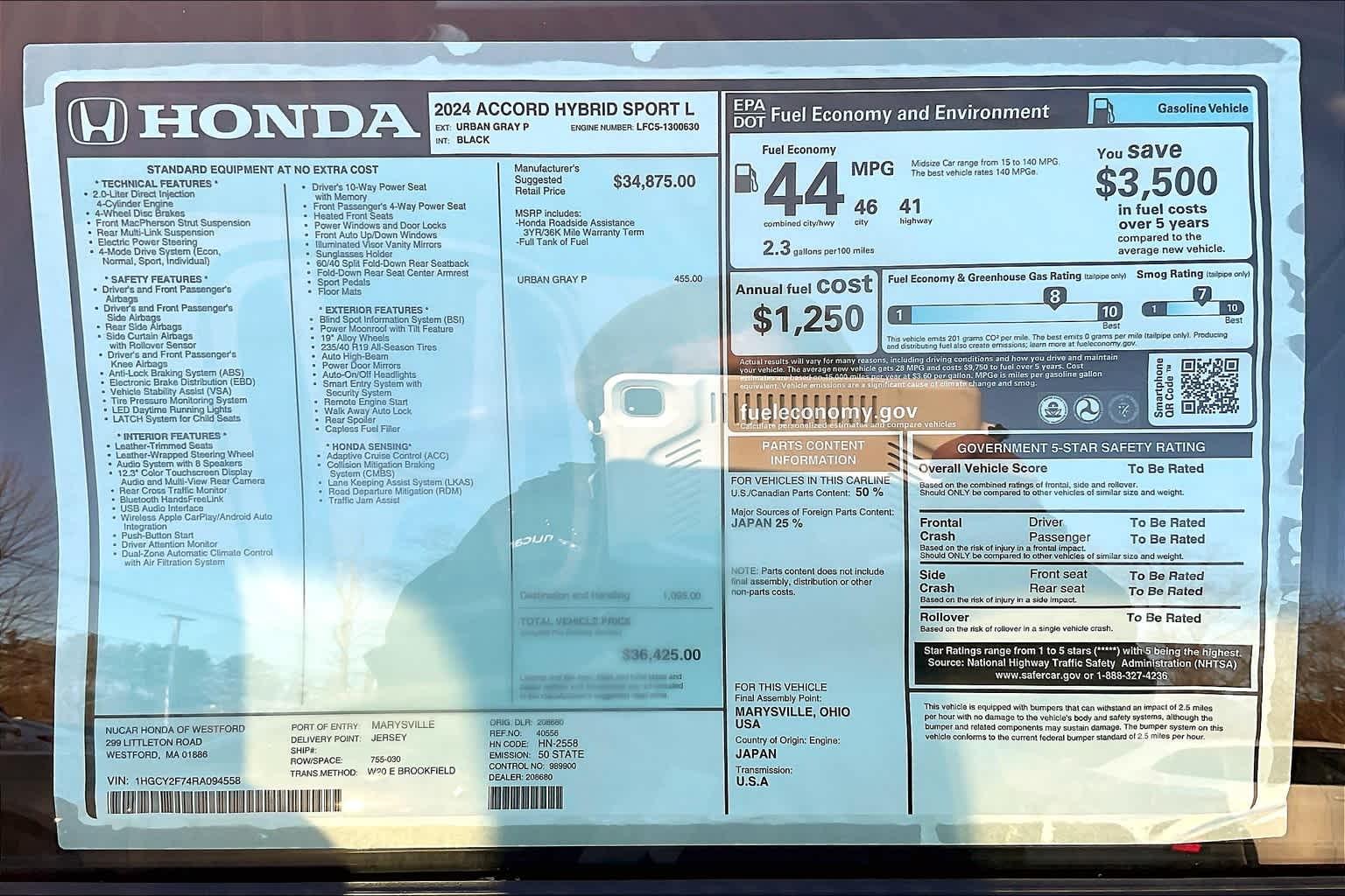 2024 Honda Accord Hybrid Sport-L - Photo 17