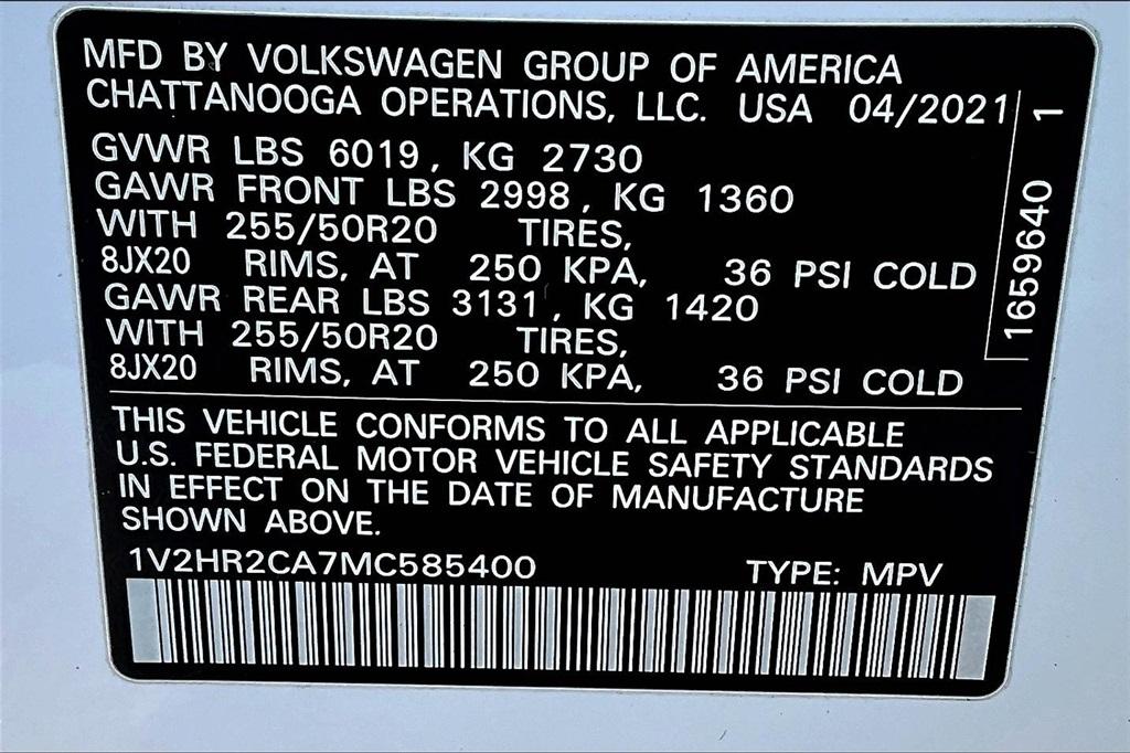 2021 Volkswagen Atlas 3.6L V6 SE w/Technology - Photo 33