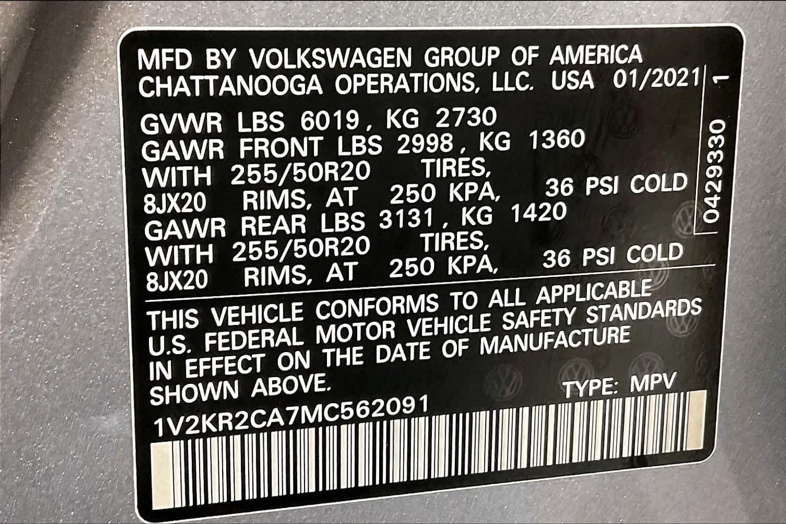 2021 Volkswagen Atlas 3.6L V6 SE w/Technology - Photo 37